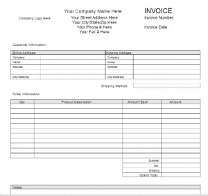 Blank Invoice Sample
